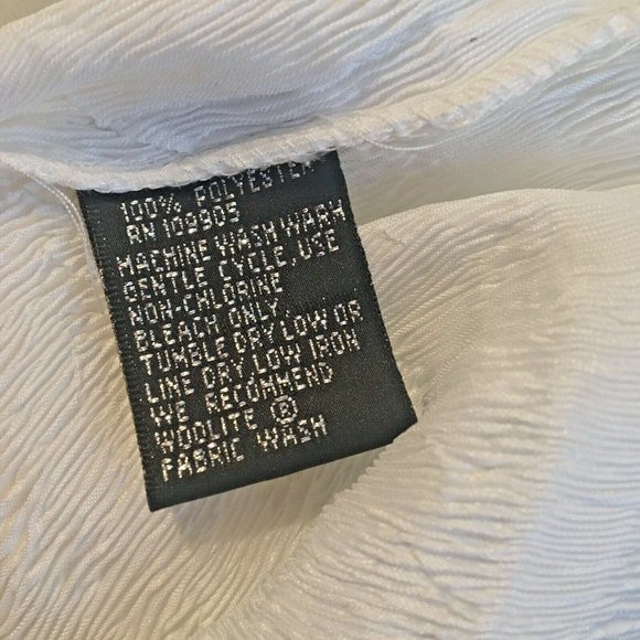 Sioni Womens Top Blouse White S Plisse Pleats Pucker Crinkled Textured Accordion - Picture 7 of 7